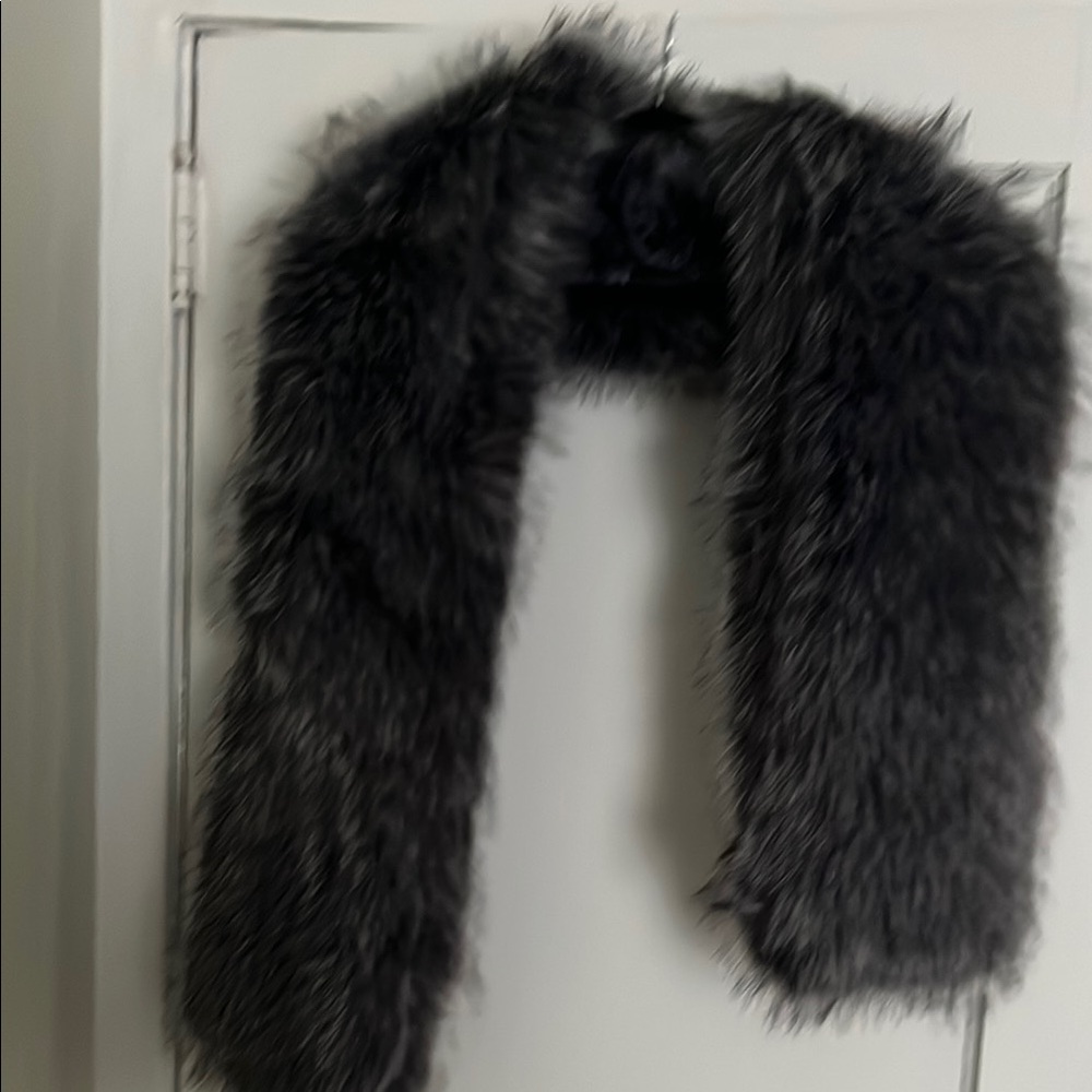 kate spade grey Faux Fur Scarf